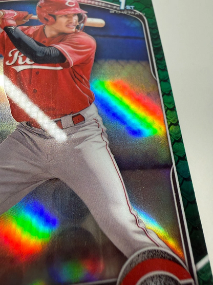 Esmith Pineda 2025 Bowman Chrome 1st Green Reptilian Refractor /99 #BCP-37 Reds