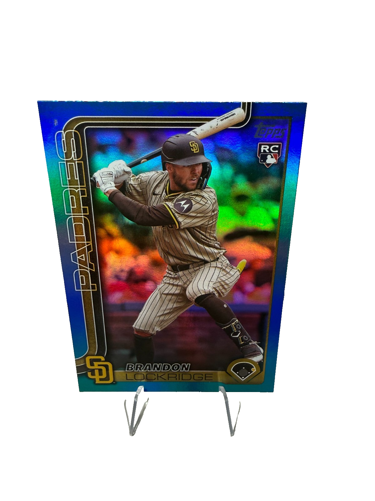 Brandon Lockridge 2025 Topps Series 2 Blue Rainbow Foil RC /150 #568 Padres