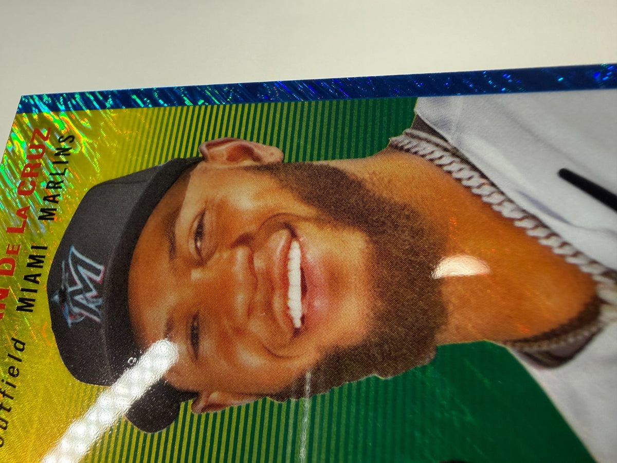 Bryan De La Cruz 2023 Topps Chrome Platinum Blue Shimmer Refractor /100 #223