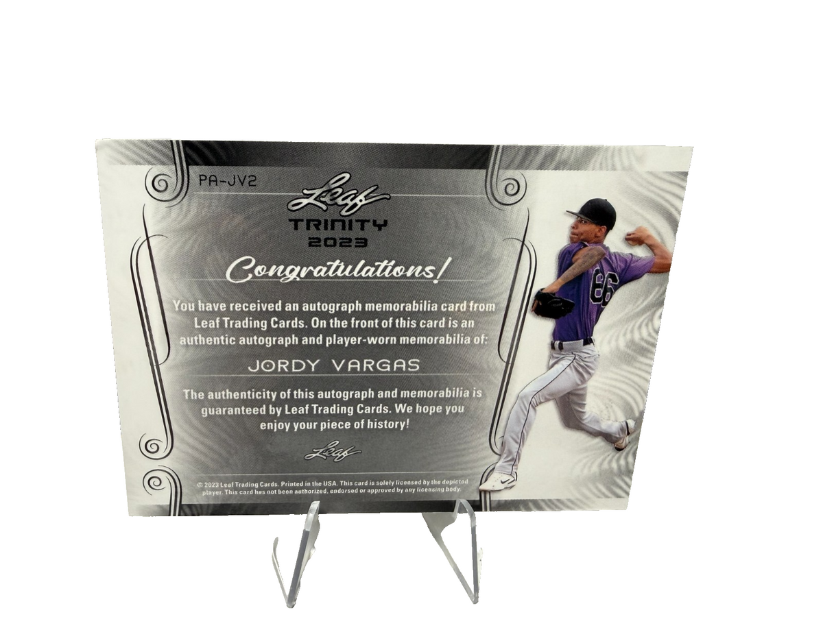 Jordy Vargas 2023 Leaf Trinity Bronze Auto RC /99 #PA-JV2 Rockies