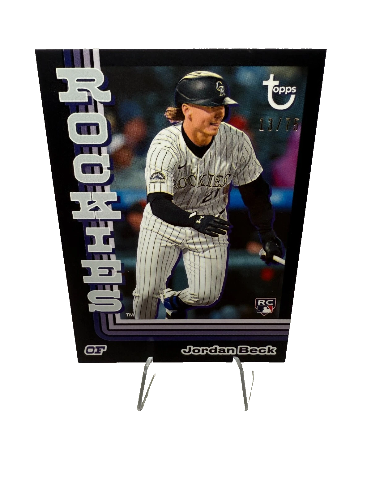 Jordan Beck 2024 Topps Brooklyn Collection Black RC /75 #5 Rockies