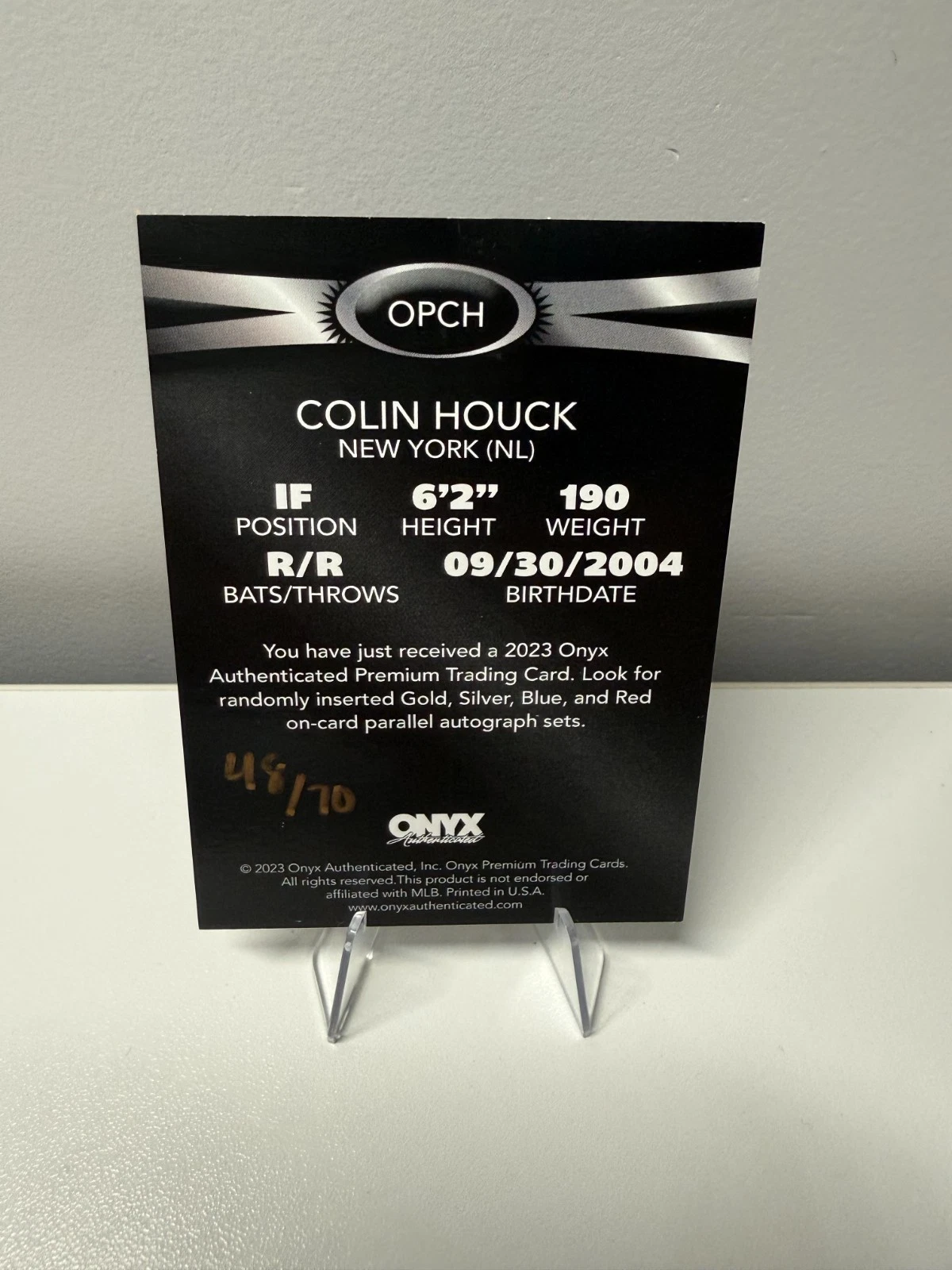 Colin Houck 2023 Onyx Premium Silver Parallel Auto /70 #OPCH Mets