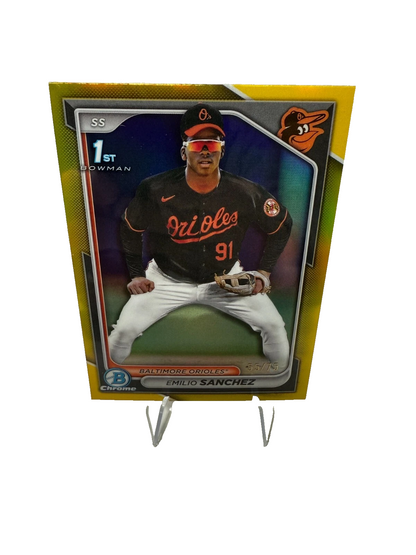 Emilio Sanchez 2024 Bowman Chrome 1st Bowman Yellow Refractor /75 #BCP-241