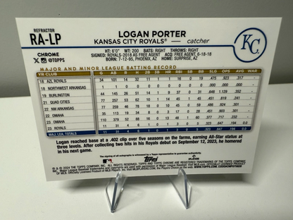 Logan Porter 2024 Topps Chrome Refractor RC /499 #RA-LP Royals