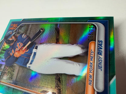 Jensy Rivas 2024 Bowman Chrome 1st Aqua Refractor /125 #BCP-251 Mets
