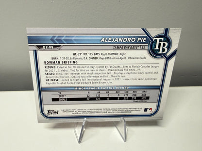 Alejandro Pie 2022 Bowman 1st Paper Orange /25 #BP-99 Rays