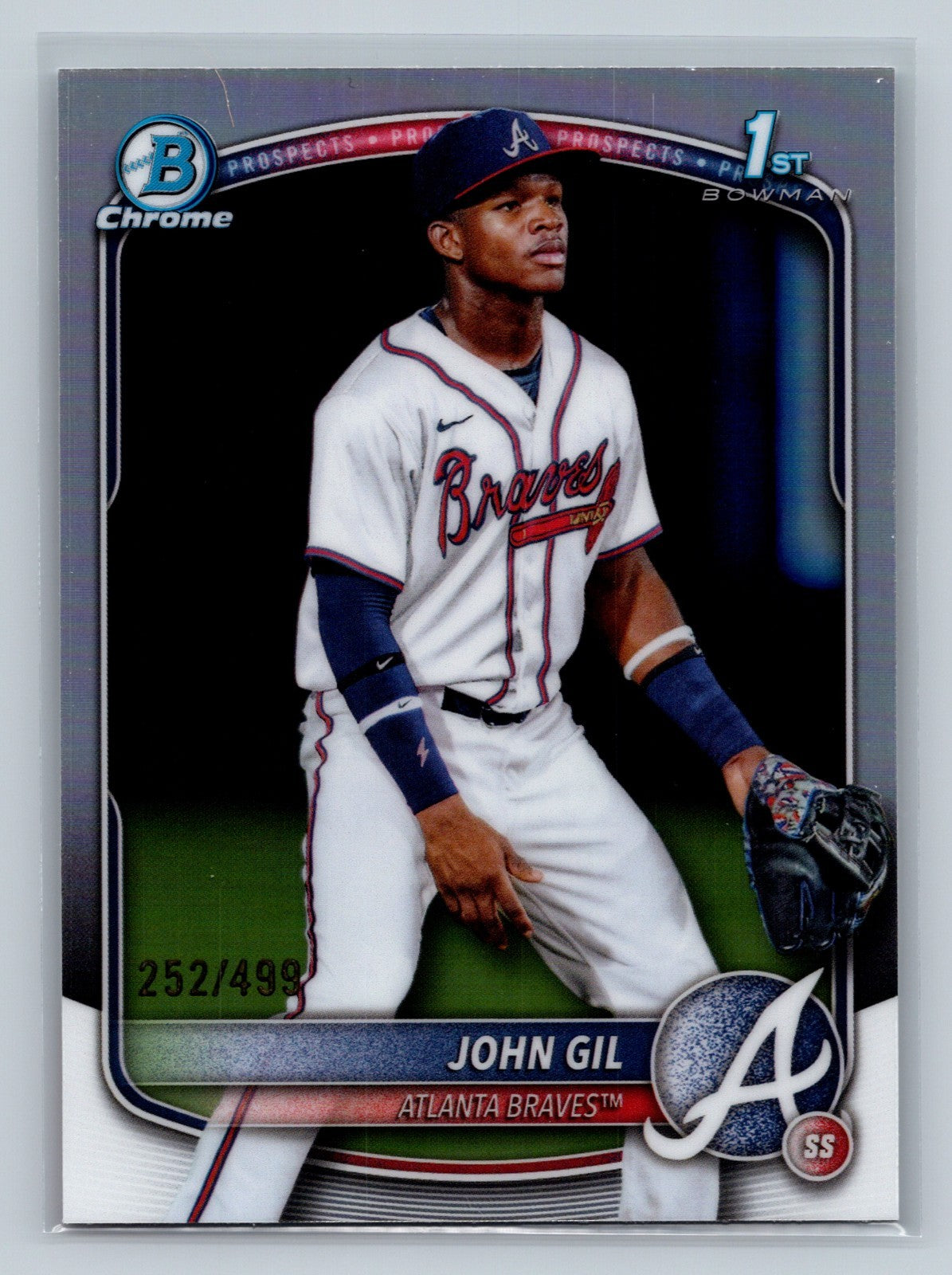 John Gil 2025 Bowman Chrome 1st Refractor /499 #BCP-172 Braves