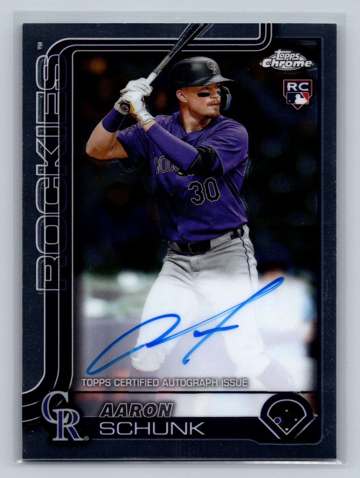 Aaron Schunk 2025 Topps Chrome Auto RC #RA-AS Rockies