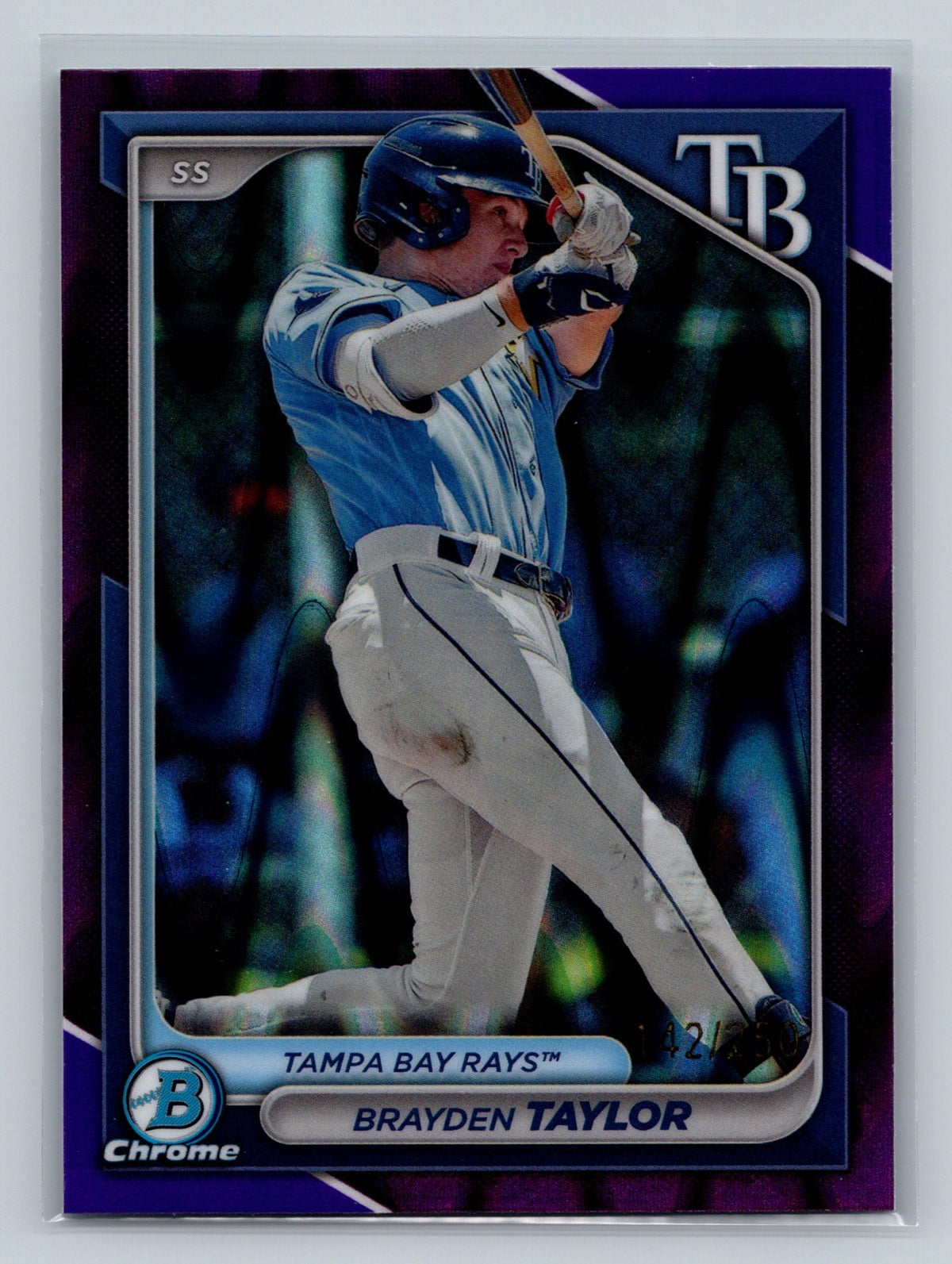 Braydon Taylor 2024 Bowman Chrome Prospect Purple RayWave Refractor /250 #BCP-99