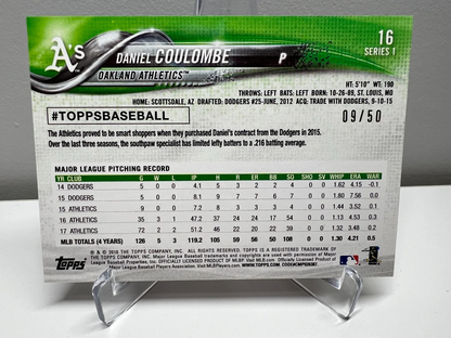 Daniel Coulombre 2018 Topps Mother's Day Pink Parallel /50 #60 Athletics