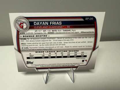 Dayan Frias 2023 Bowman 1st Paper Sky Blue /499 #BP-26 Guardians