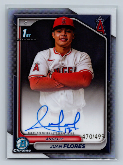 Juan Flores 2024 Bowman Chrome 1st Refractor Auto /499 #CPA-JF Angels