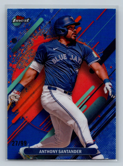 Anthony Santander 2025 Topps Finest Rare Blue Refractor /99 #239 Blue Jays