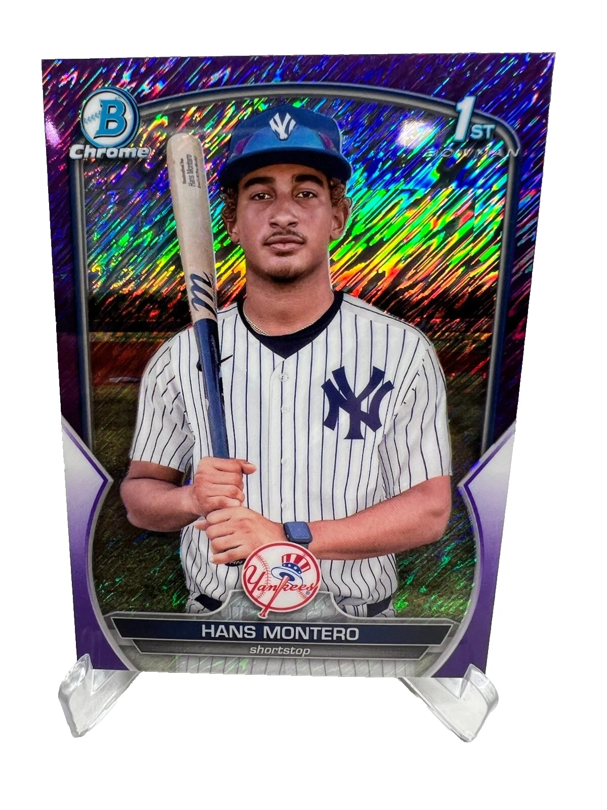 Hans Montero 2023 Bowman Chrome 1st Purple Shimmer Refractor /250 #BCP-173