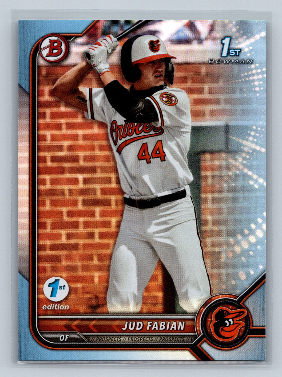 Jud Fabian 2022 Bowman Draft 1st Edition Paper Sky Blue Foil #BD-114 Orioles