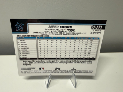 Austin Kitchen 2025 Topps Chrome Auto RC #RA-AKI Marlins