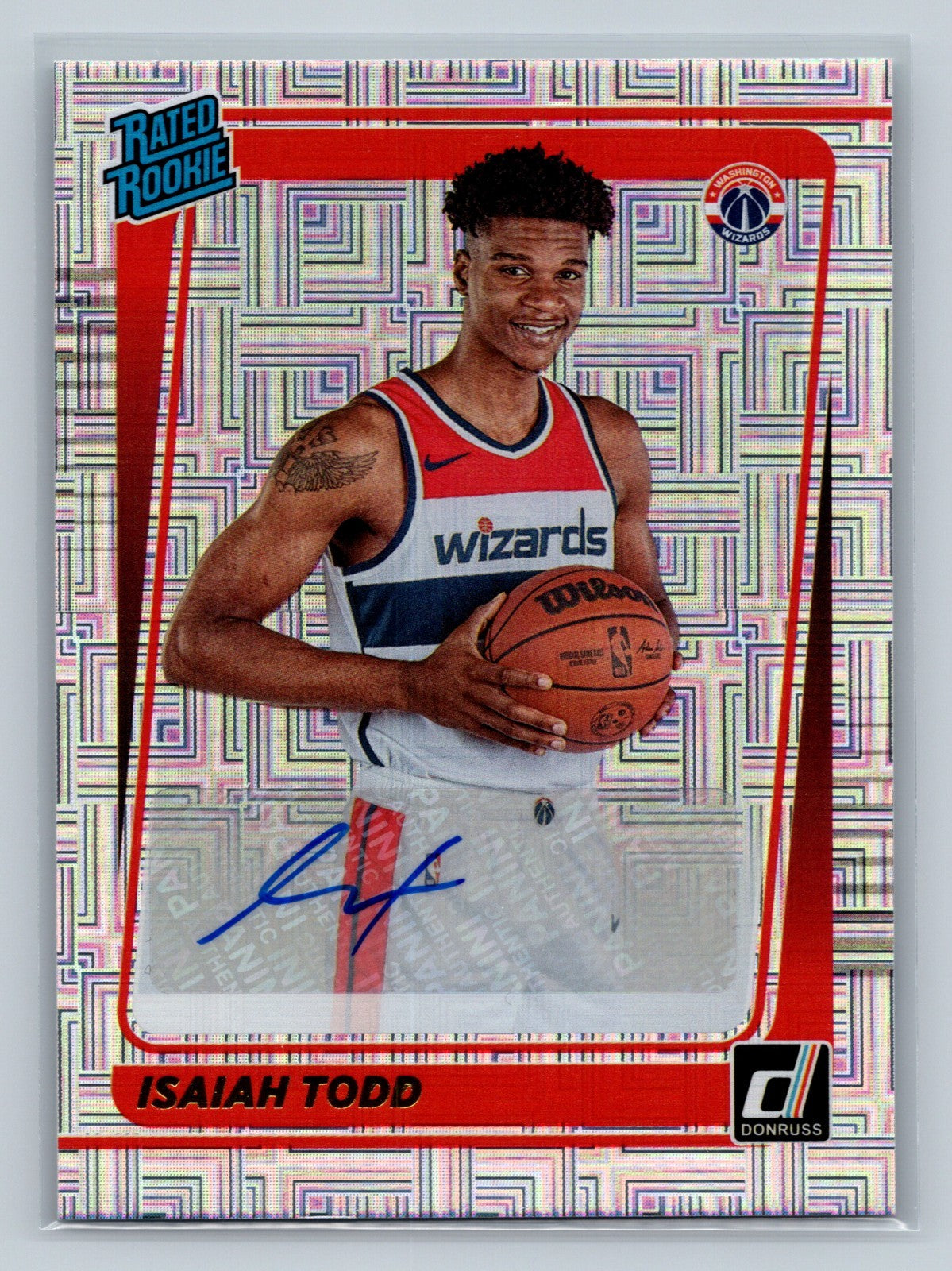 Isaiah Todd 2021-22 Panini Donruss Rated Rookie Choice Mojo Auto #237 Wizards