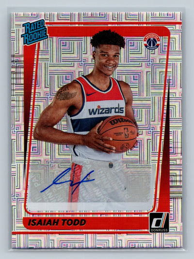 Isaiah Todd 2021-22 Panini Donruss Rated Rookie Choice Mojo Auto #237 Wizards