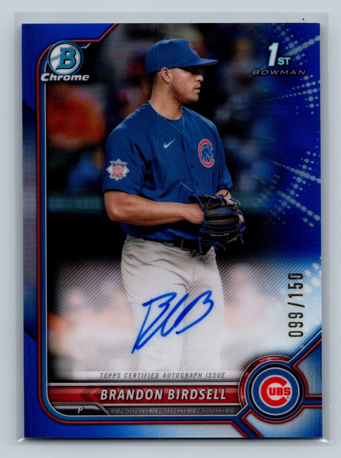Brandon Birdsell 2022 Bowman Draft Chrome 1st Blue Refractor Auto /150 #CDA-BB