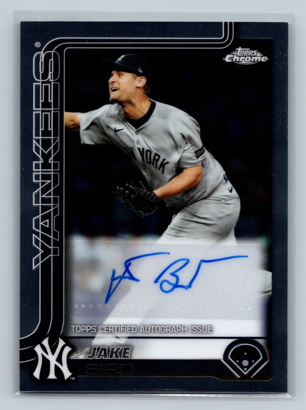 Jake Bird 2025 Topps Chrome Update Auto #AC-BI Yankees