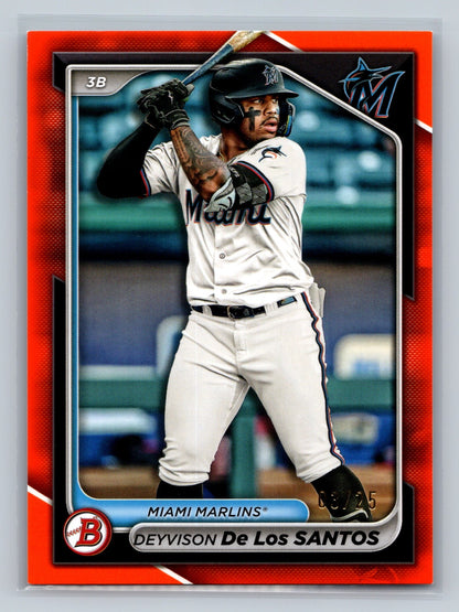 Deyvison De Los Santos 2024 Bowman Draft Paper Orange /25 #BD-134 Marlins