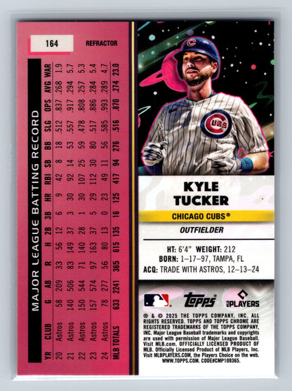 Kyle Tucker 2025 Topps Chrome Cosmic Refractor #164 Cubs
