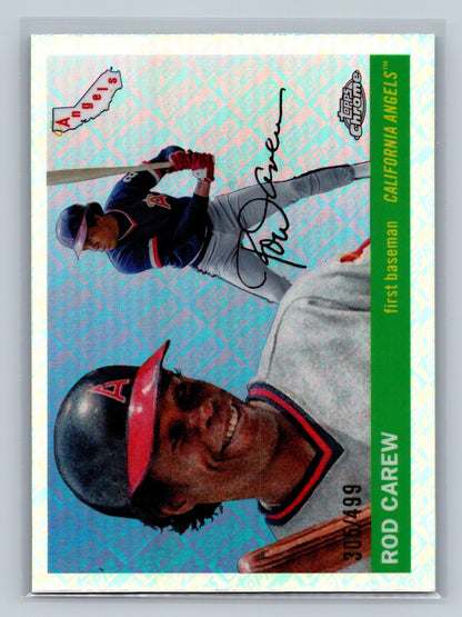 Rod Carew 2025 Topps Chrome Platinum Anniversary Topps Logo Refractor /499 #347