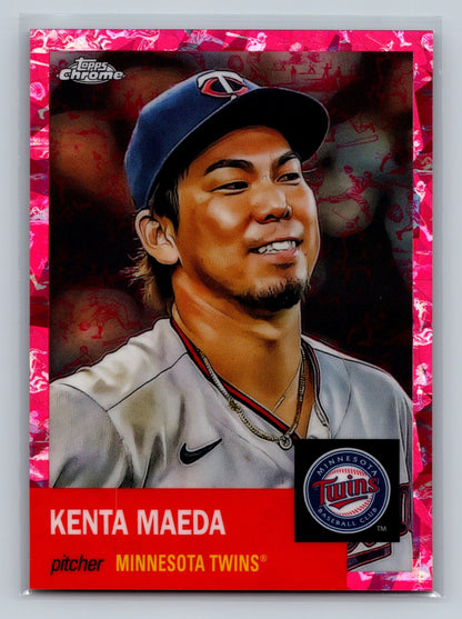 Kenta Maeda 2022 Topps Chrome Platinum Anniversary Fuchsia Toile /100 #498 Twins
