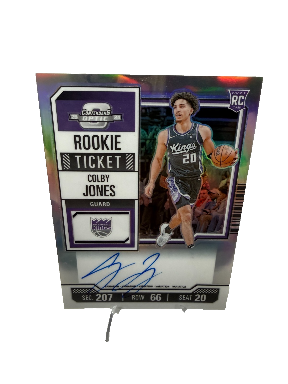 Colby Jones 2023-24 Panini Contenders Optic Rookie Ticket Holo Auto RC #135
