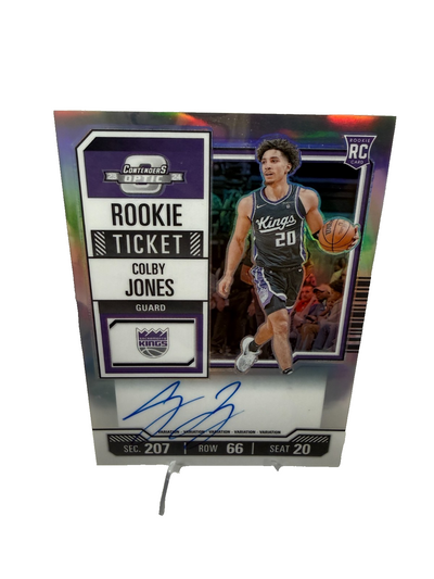 Colby Jones 2023-24 Panini Contenders Optic Rookie Ticket Holo Auto RC #135