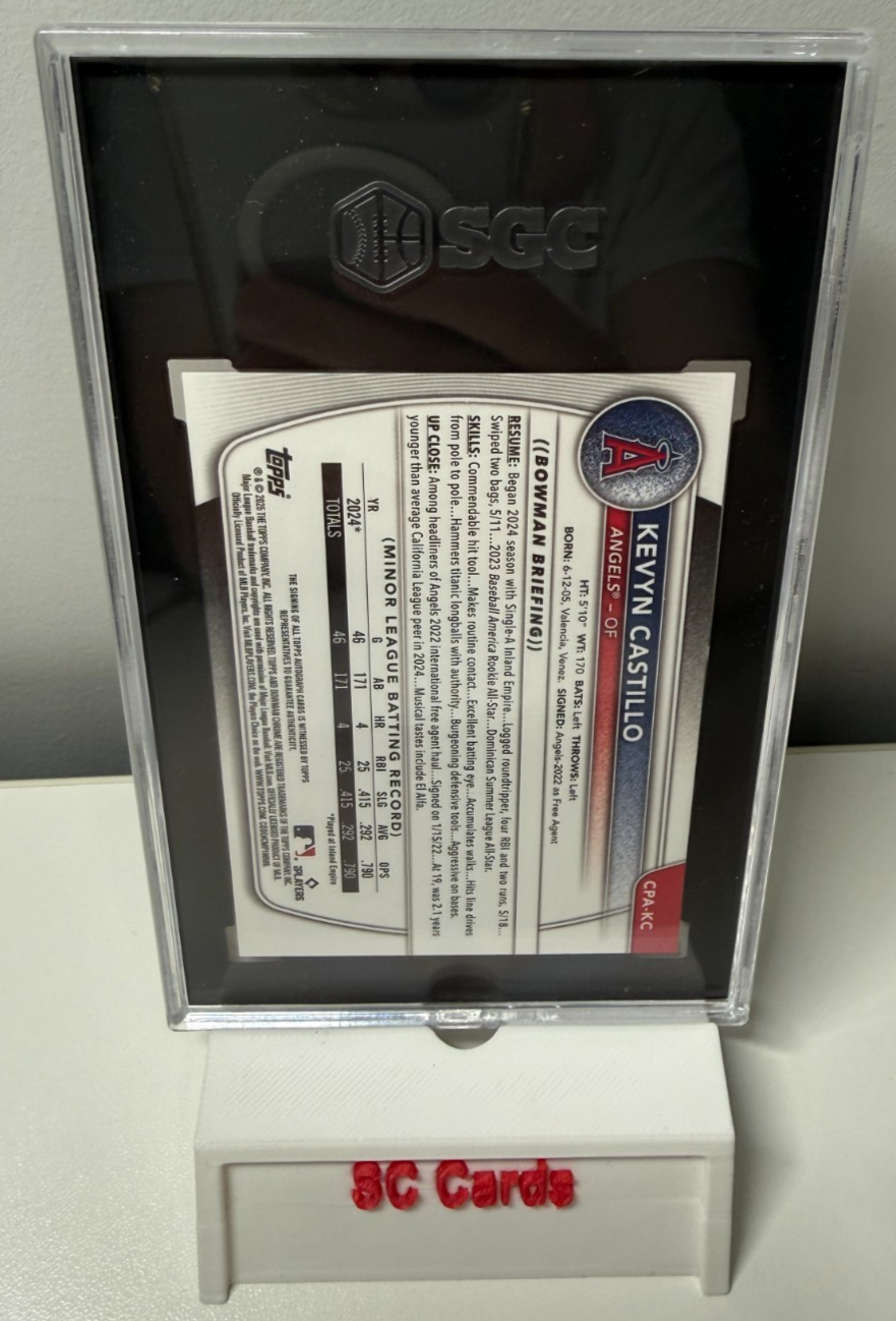 Kevyn Castillo 2025 Bowman Chrome 1st Red X-Fractor Auto /5 #CPA-KC SGC 9.5