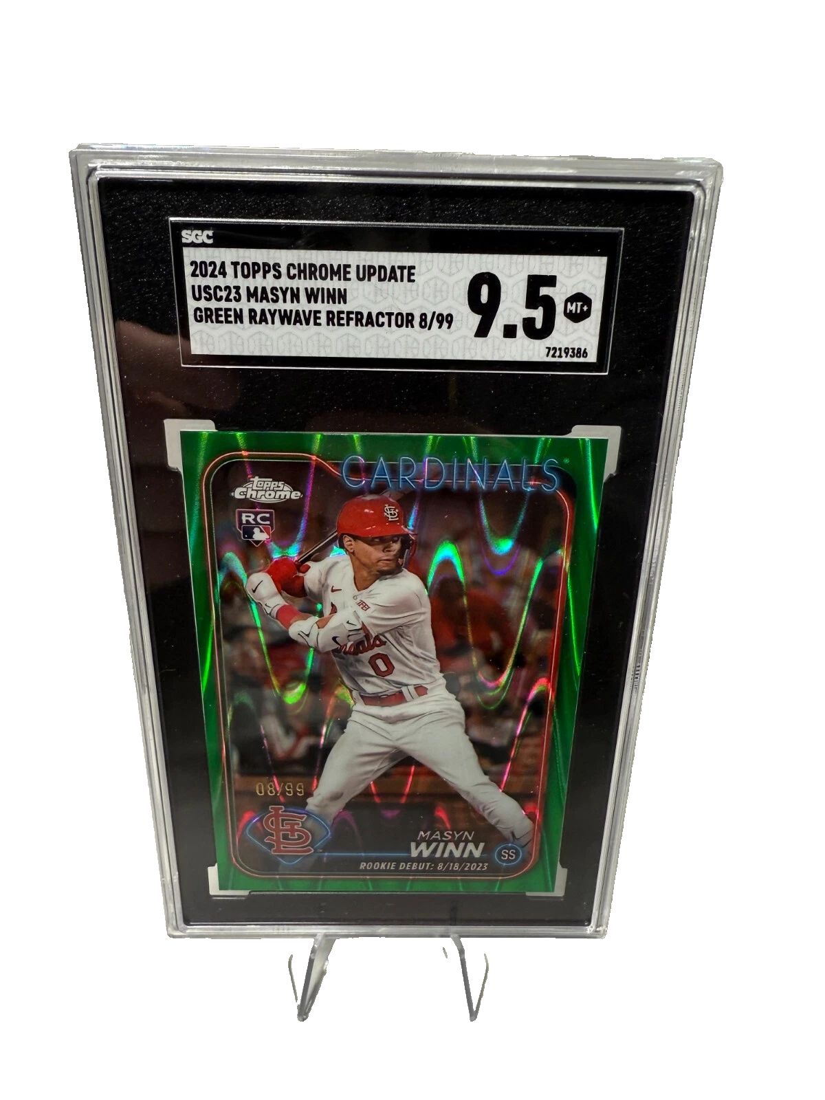 Maysn Winn 2024 Topps Chrome Update Green RayWave Refractor RC /99 SGC 9.5