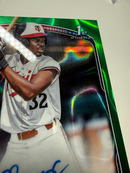 Quentin Young 2025 Bowman Draft Chrome 1st Green Lava Refractor Auto /99 #CPA-QY