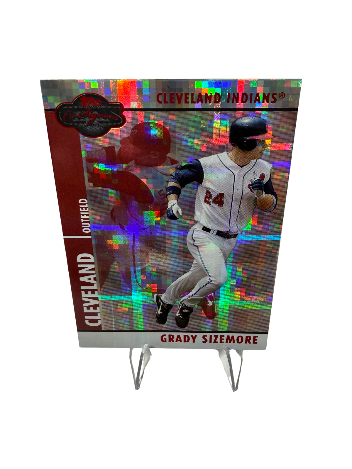 Grady Sizemore 2008 Topps Co-Signers Hyper Plaid Red /100 #5 Indians