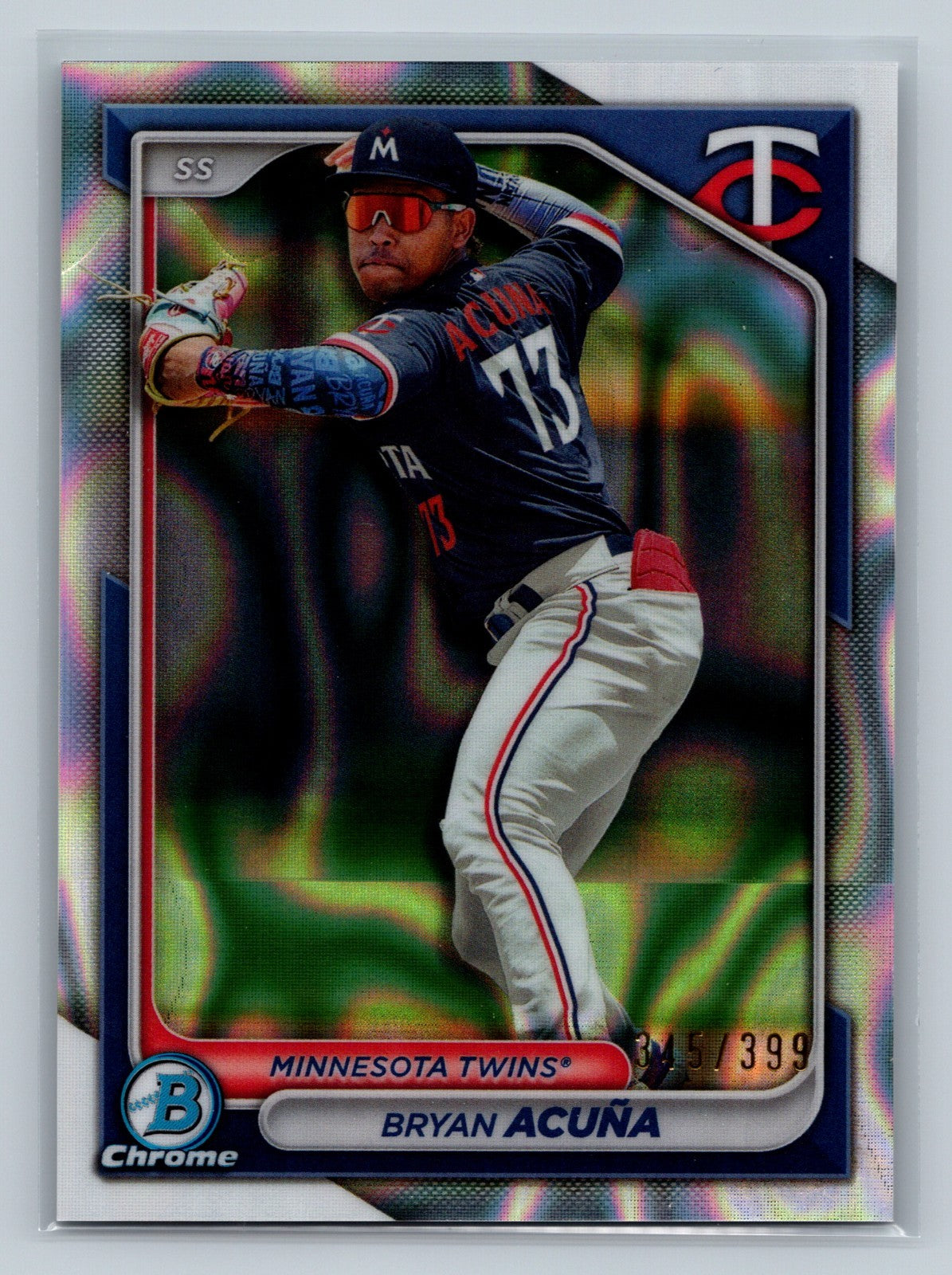 Bryan Acuna 2024 Bowman Chrome Prospects Lava Refractor /399 #BCP-4 Twins