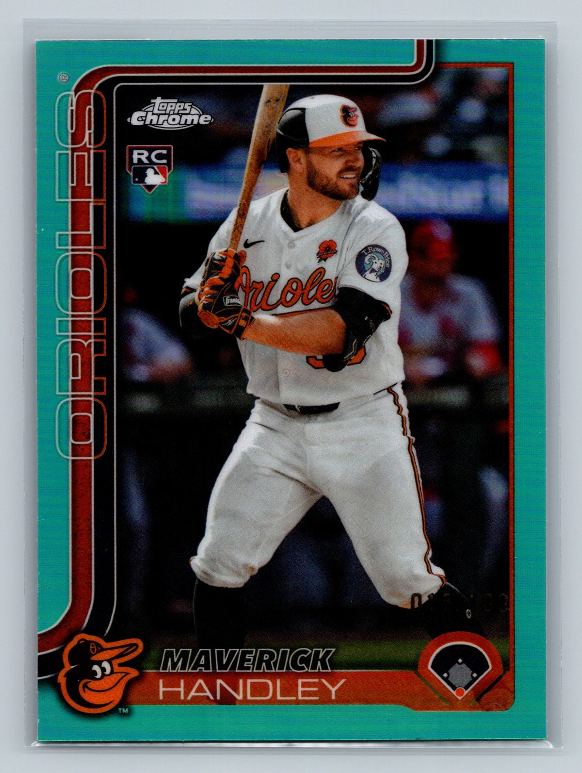 Maverick Handley 2025 Topps Chrome Update Aqua Refractor RC /199 #USC58 Orioles
