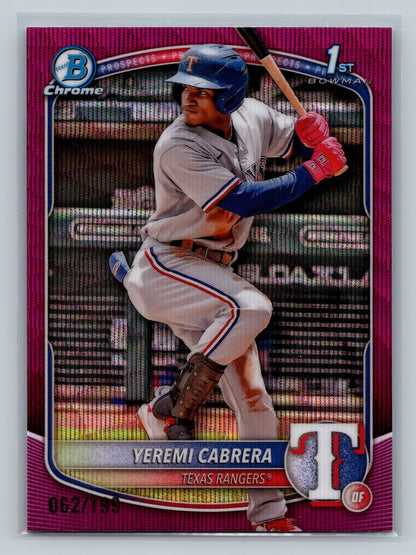 Yeremi Cabrera 2025 Bowman Chrome 1st Fuchsia Wave Refractor /199 #BCP-146