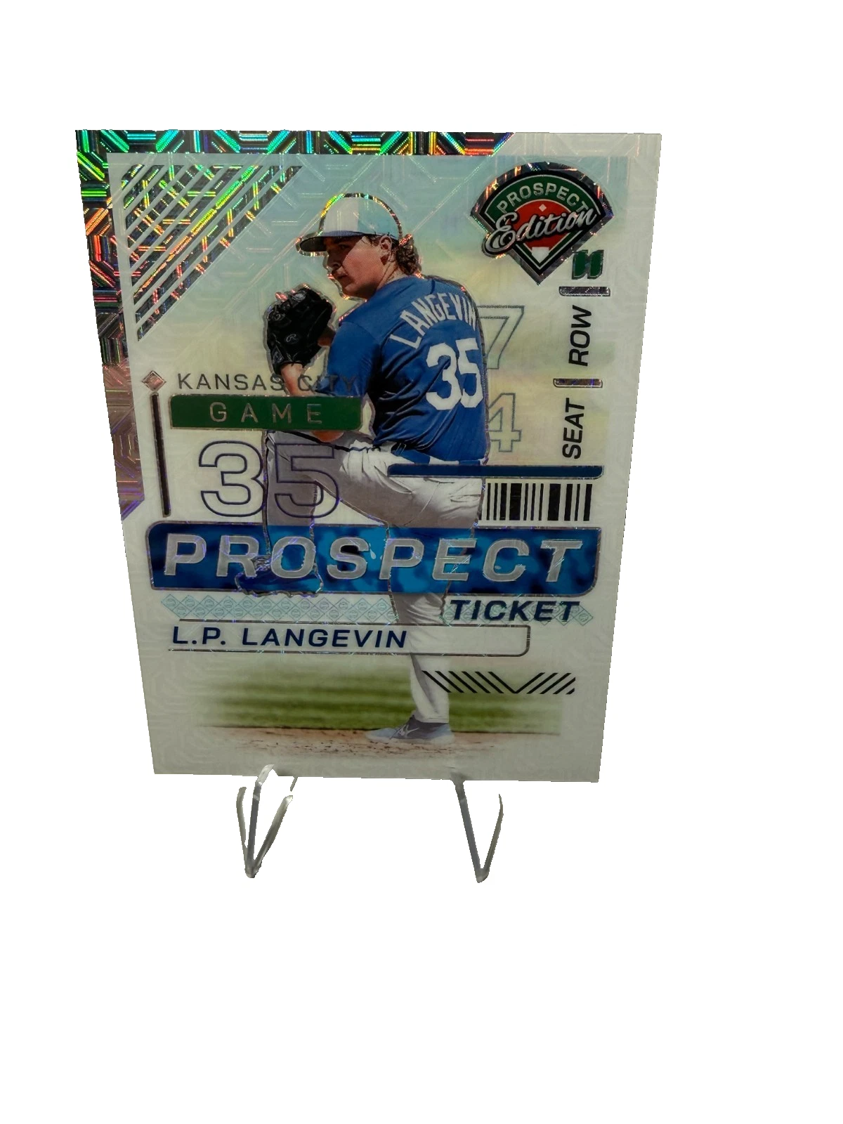 L.P. Langevin 2024 Panini Prospect Edition Prospect Ticket Mojo /25 #145 Royals