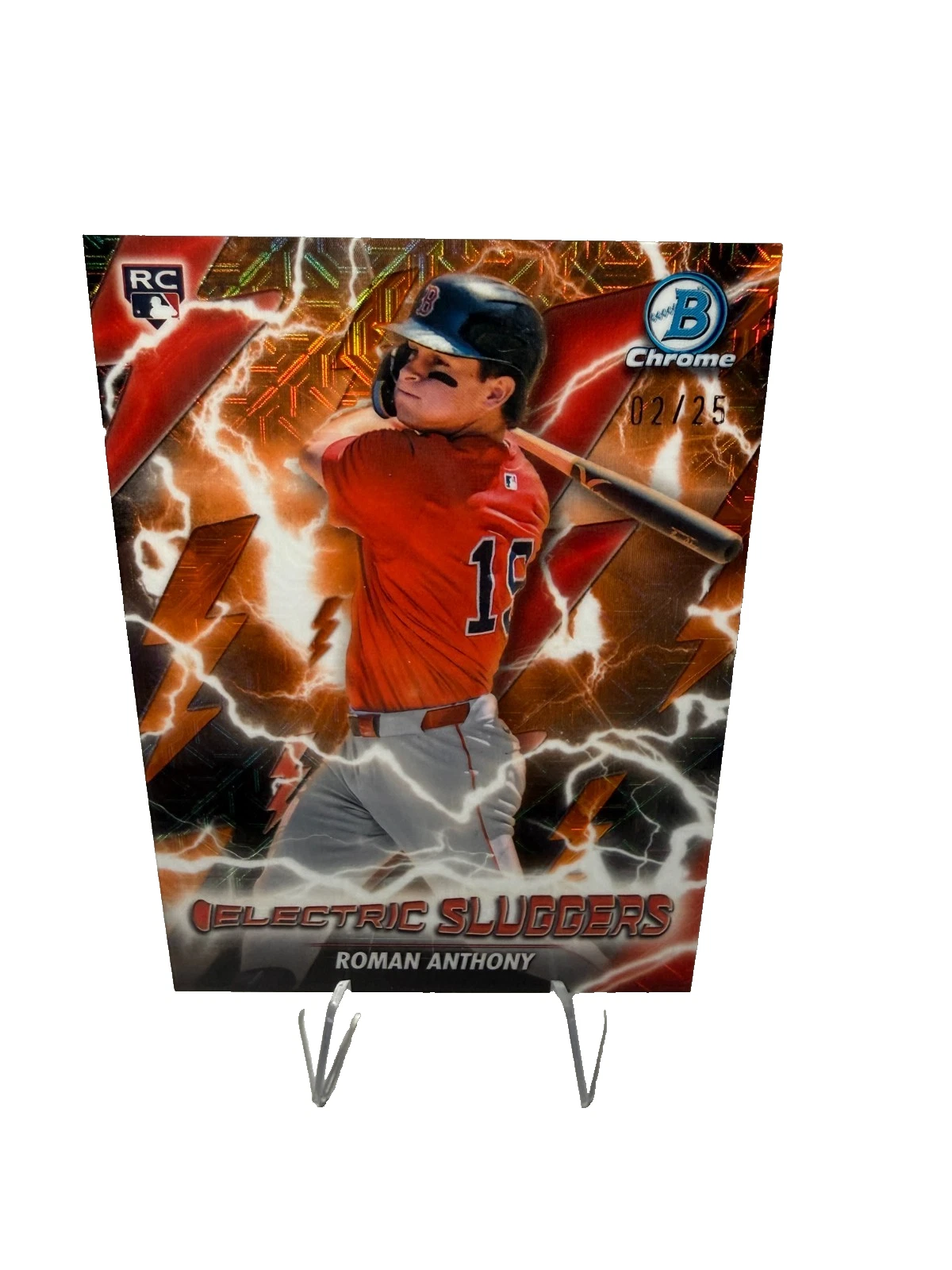 Roman Anthony 2026 Bowman Chrome Electric Sluggers Orange Mojo Refractor RC /25