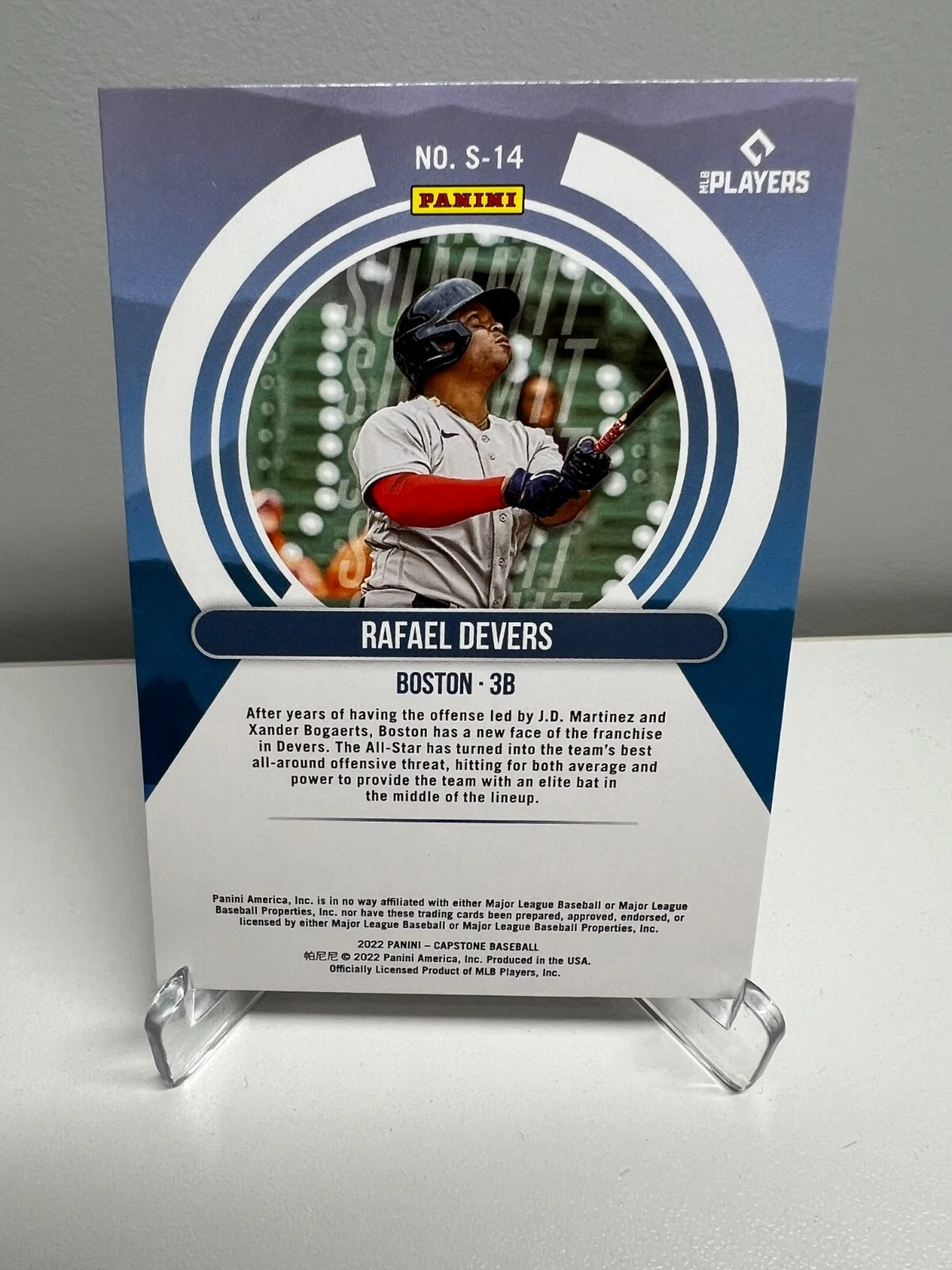Rafael Devers 2022 Panini Capstone Summit #S14 Red Sox