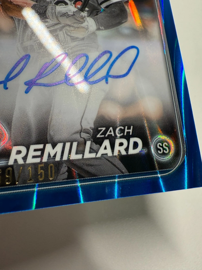 Zach Remillard 2024 Topps Chrome Blue RayWave Refractor Auto RC /150 #RA-ZR