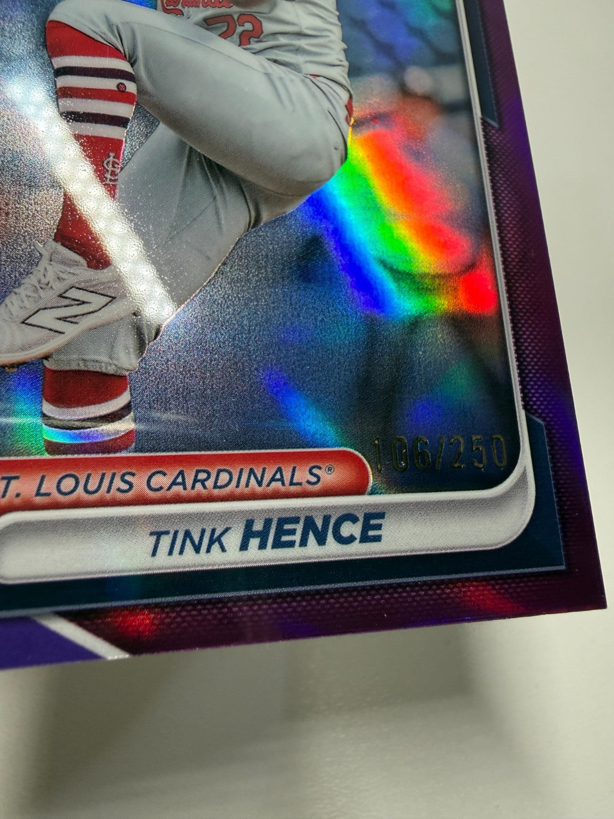 Tink Hence 2024 Bowman Draft Chrome Purple Refractor /250 #BDC-43 Cardinals
