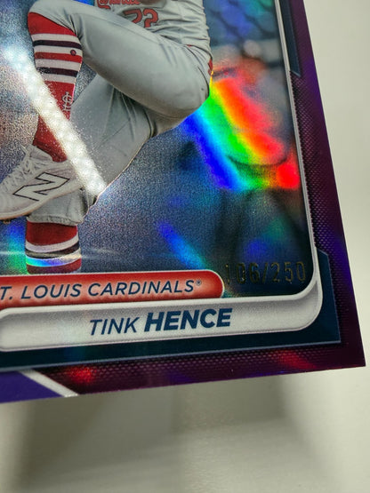 Tink Hence 2024 Bowman Draft Chrome Purple Refractor /250 #BDC-43 Cardinals