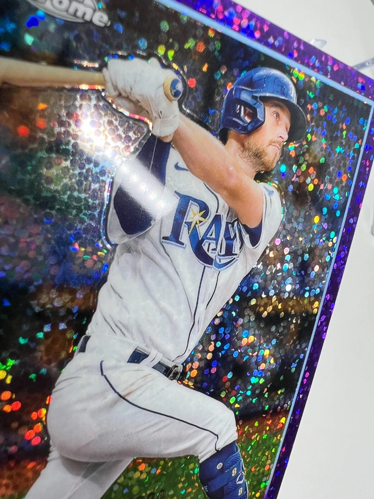 Brandon Lowe 2023 Topps Chrome Purple Speckle Refractors /299 #208 Rays