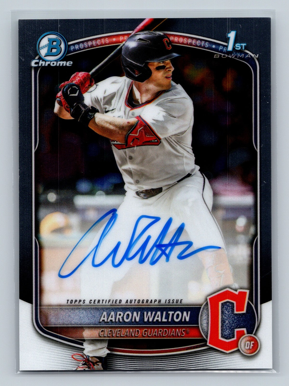 Aaron Walton 2025 Bowman Draft Chrome 1st Auto #CPA-AWA Guardians