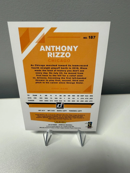 Anthony Rizzo 2019 Panini Donruss Career Stat Line /369 #187 Cubs