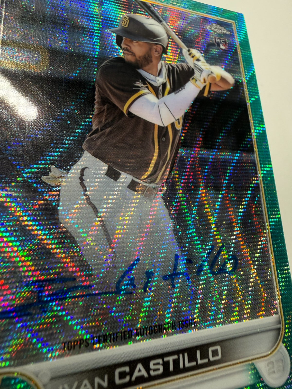 Ivan Castillo 2022 Topps Chrome Aqua Wave Refractor Auto RC /199 #RA-IC Padres