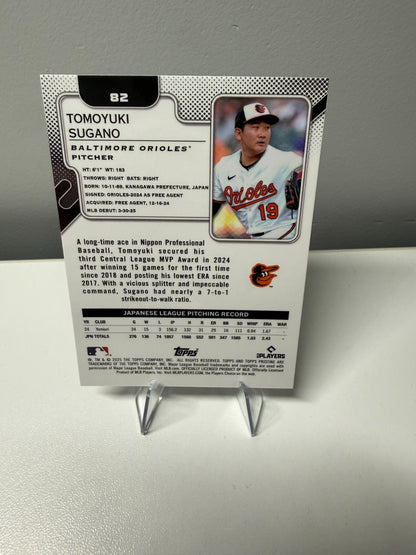 Tomoyuki Sugano 2025 Topps Pristine Purple Refractor RC /99 #82 Orioles