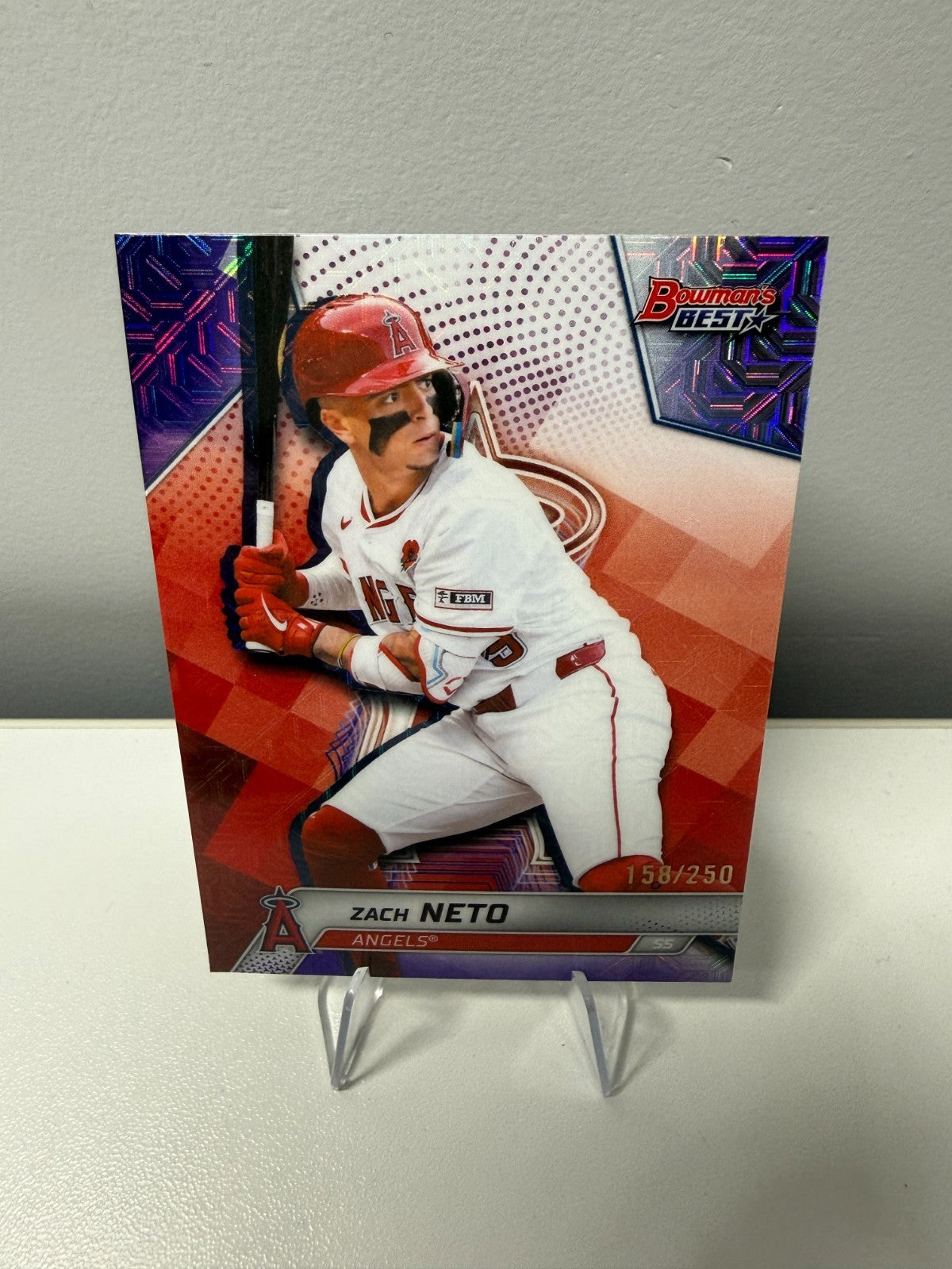 Zach Neto 2025 Bowman's Best Purple Lazer Refractor /250 #47 Angels