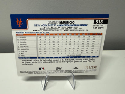 Ronny Mauricio 2025 Topps Series 2 Purple Foil /250 #518 Mets